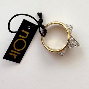 Noir NYC cubic zirconia gold spike ring